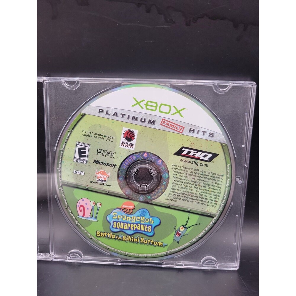 SpongeBob SquarePants Battle for Bikini Bottom (Xbox, 2003) Platinum Family Hits